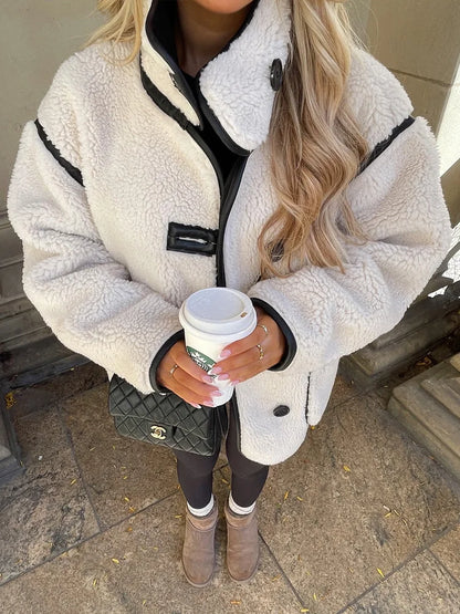 Chaqueta Sobredimensionada para Mujer Estilo Urbano Elegante para Otoño e Invierno