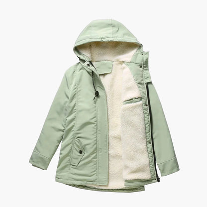 Abrigo de Invierno para Mujer con Capucha Estilo Casual Caliente para Exterior