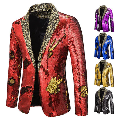 Men's luxury style sequin evening jacket for festive events and shows