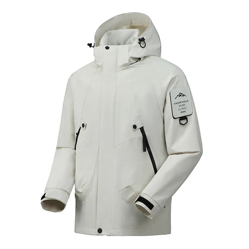 Veste Outdoor Monocouche Imperméable et Coupe-Vent avec Capuche