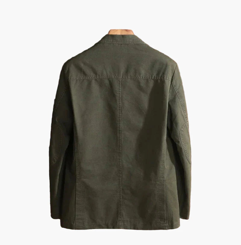 Avslappnad herrblazer i workwear-stil med flera fickor för vardagsbruk