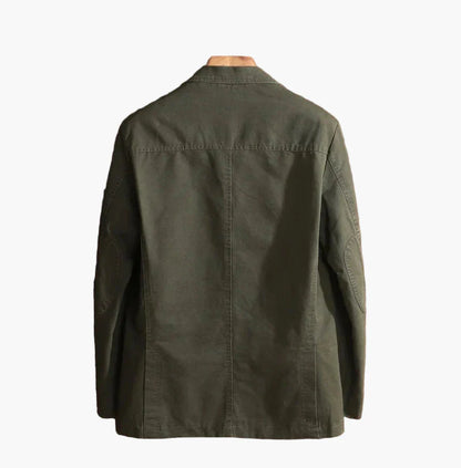 Avslappnad herrblazer i workwear-stil med flera fickor för vardagsbruk