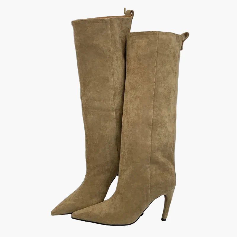 Bottes Femme Mode à Talons Hauts Pointus Style Élégant