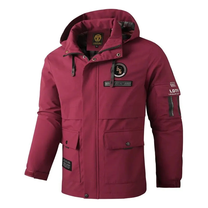Veste à capuche homme coupe-vent et imperméable avec multiples poches
