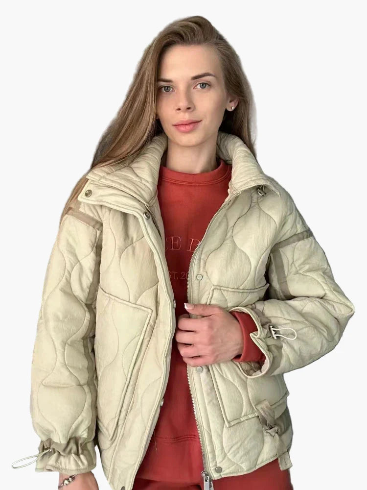Chaqueta acolchada casual para mujer, estilo urbano de moda, ideal para otoño e invierno