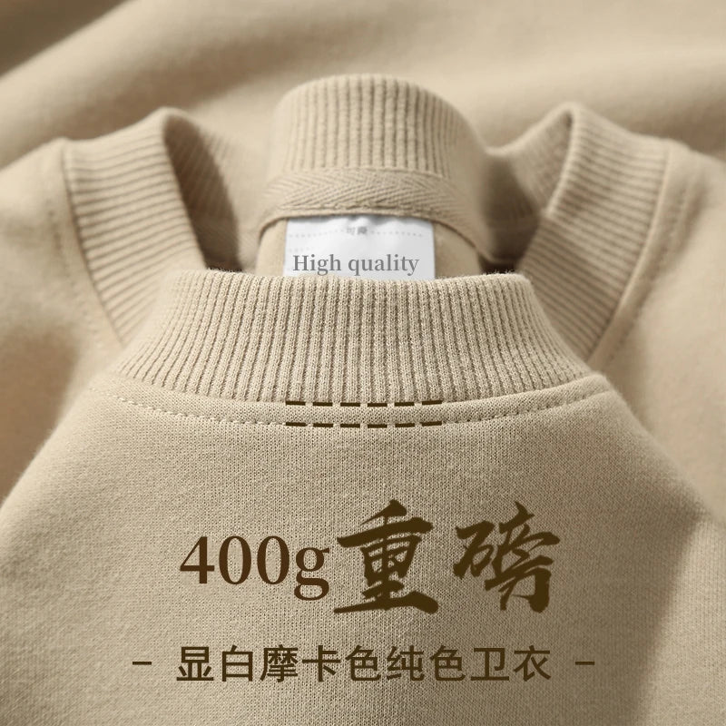 Herren-Sweatshirt mit Rundhalsausschnitt, Fleece-Futter und langen Ärmeln