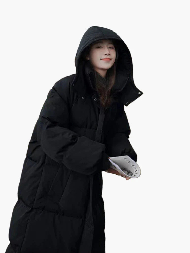 Cappotto lungo piumino oversize donna stile urbano inverno