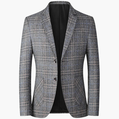 Elegant men's plaid suit jacket modern style for business or formal occasions