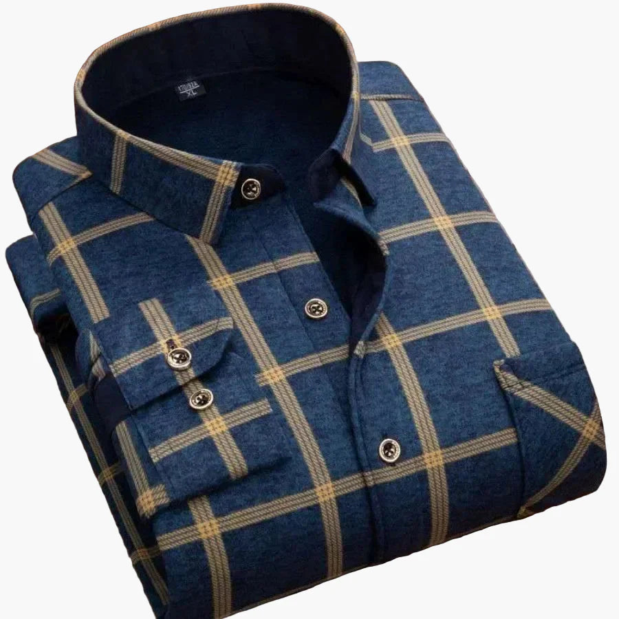 Camisa de cuadros casual para hombre, estilo clásico elegante, ideal para un look diario o profesional