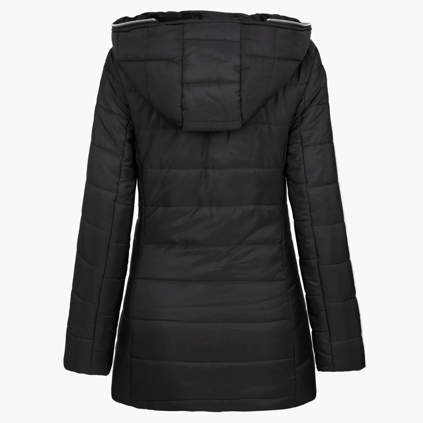 Chaqueta de invierno para mujer elegante con capucha estilo acolchado largo para tiempo frío