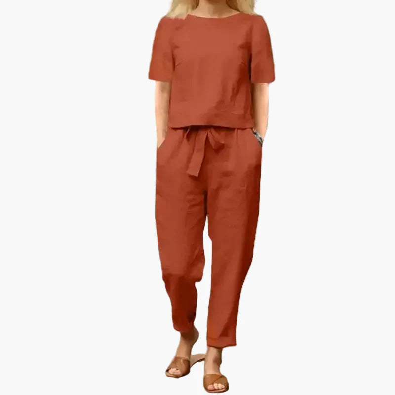 Ensemble d'été 2 pièces femme, style décontracté chic, idéal pour sorties et loisirs
