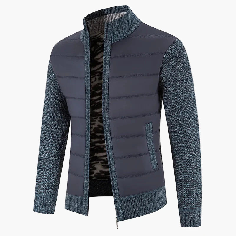 Men's casual urban style long-sleeve jacket with zipper closure