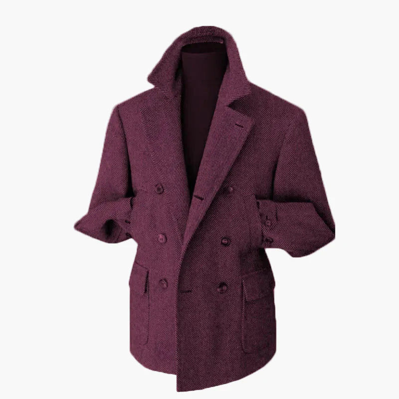 Veste blazer croisée style vintage pour homme – Élégance classique pour occasions habillées et décontractées