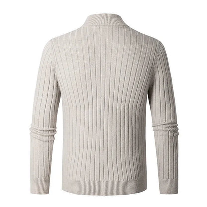 Chaqueta con cremallera media de estilo acanalado para hombre, elegante y cómoda, ideal para otoño-invierno