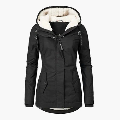 Chaqueta de Invierno para Mujer Estilo Urbano con Capucha Forrada – Elegancia Diaria y Confort Térmico