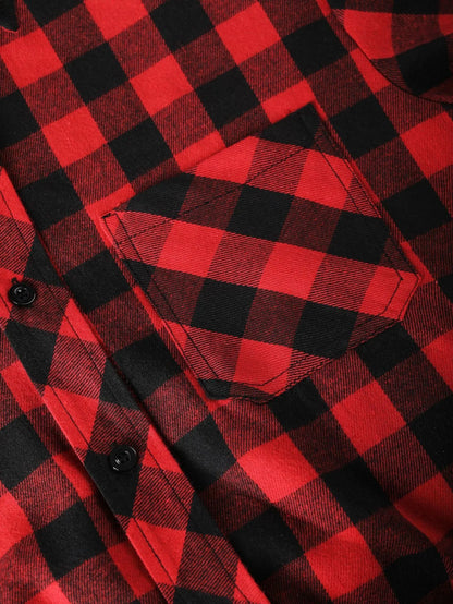 Chemise à carreaux manches longues style décontracté pour homme