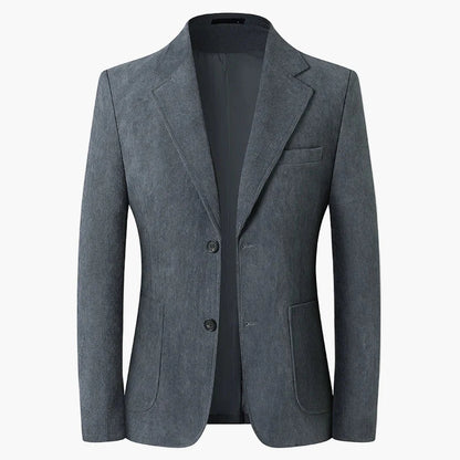 Avslappnad herrblazer med klassisk elegans för affärer och fritid