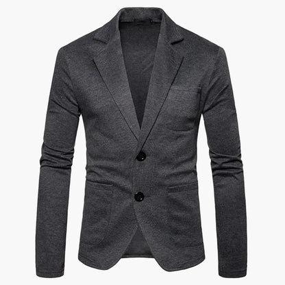 Avslappnad herrblazer i modern stil för affärer eller fritid