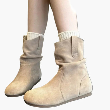 Flat women's boots casual style for autumn and winter