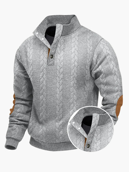 Sudadera para hombre con cuello alto y cremallera, estilo casual elegante - Suéter deportivo versátil y a la moda