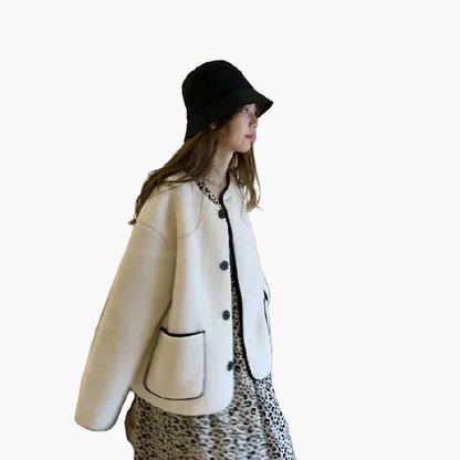 Chaqueta para mujer estilo casual chic otoño invierno - corte oversize de moda