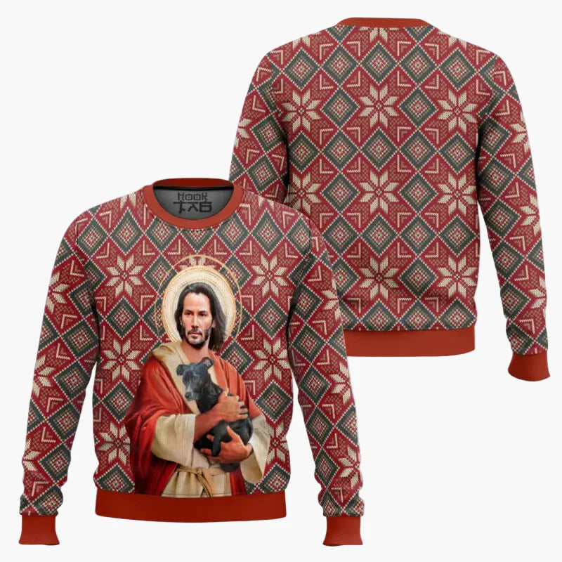 Pull de Noël homme style "Wick-Mas" drôle et original pour fans de cinéma – Sweatshirt festif à motif