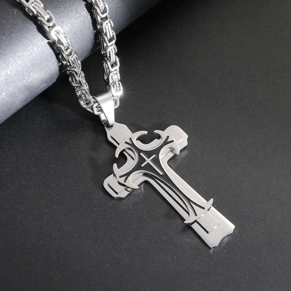 Adrian – Pendentif Croix Byzantine en Or pour Hommes