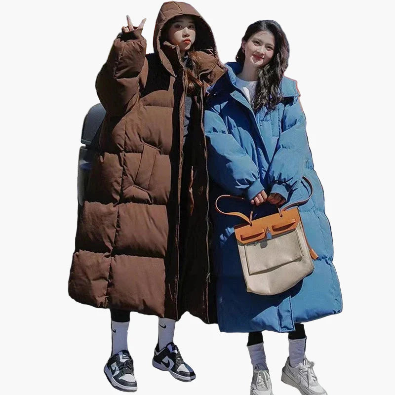 Cappotto lungo piumino oversize donna stile urbano inverno