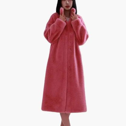Manteau long femme style cocoon élégant pour hiver, coupe ample, idéal pour un look décontracté chic