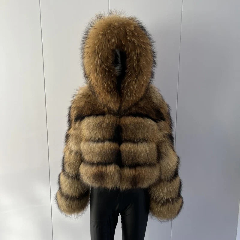 Kurze Damenjacke aus strukturiertem Kunstpelz, weit geschnitten, in verschiedenen Farben