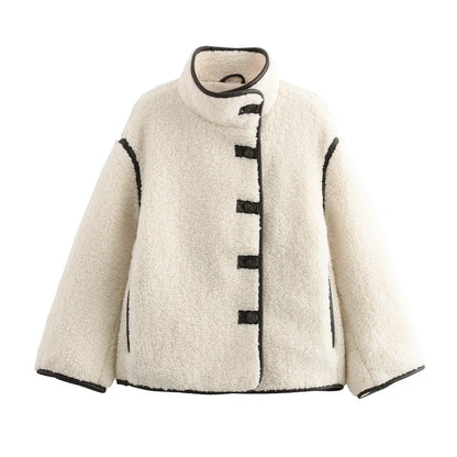 Chaqueta Sobredimensionada para Mujer Estilo Urbano Elegante para Otoño e Invierno