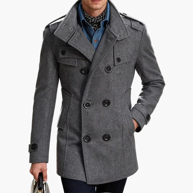 Cappotto caban elegante da uomo, stile urbano chic, perfetto per l'inverno