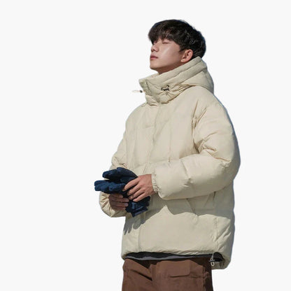 Oversized unisex dunjacka med huva i urban stil för vinter – Perfekt för vardag och utomhus