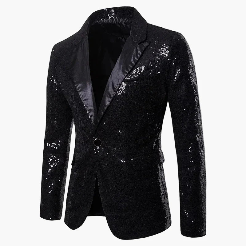 Chaqueta de noche para hombre con lentejuelas multicolores, estilo festivo para eventos y fiestas