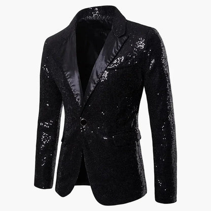 Chaqueta de noche para hombre con lentejuelas multicolores, estilo festivo para eventos y fiestas