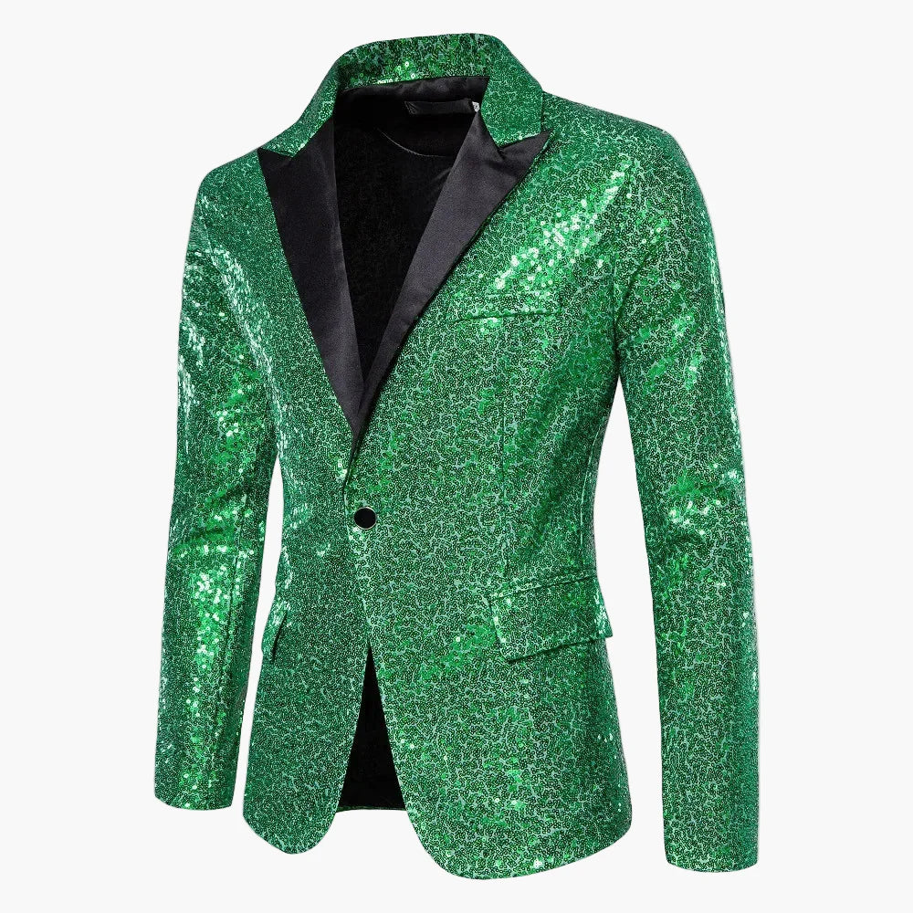 Chaqueta de noche para hombre con lentejuelas multicolores, estilo festivo para eventos y fiestas