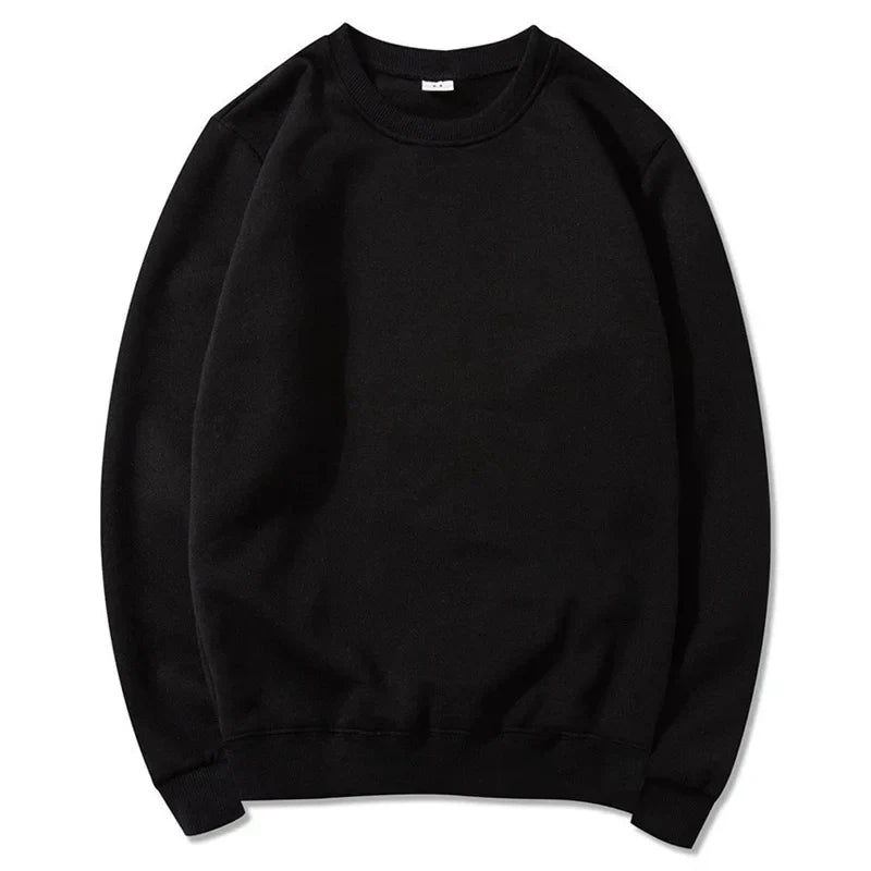 Ensfarvet, løstsiddende sweatshirt til kvinder med rund hals og lange ærmer