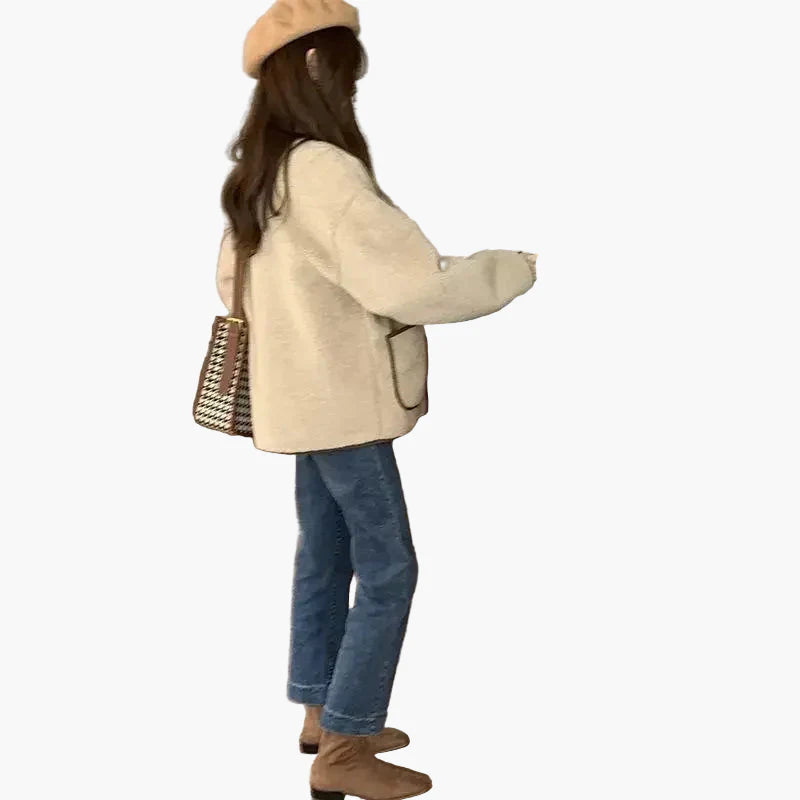 Chaqueta para mujer estilo casual chic otoño invierno - corte oversize de moda