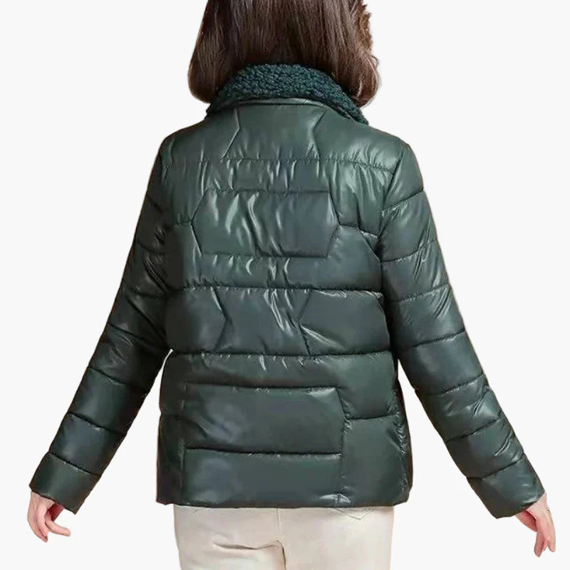 Doudoune Femme Élégante Col Fourrure Style Moderne pour Hiver et Ville
