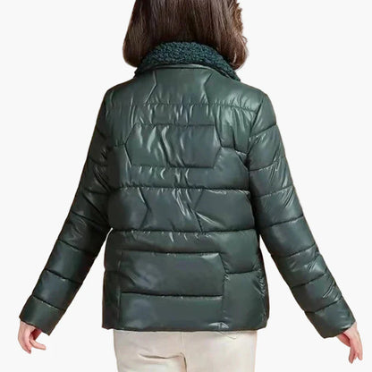 Doudoune Femme Élégante Col Fourrure Style Moderne pour Hiver et Ville