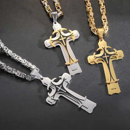 Adrian – Pendentif Croix Byzantine en Or pour Hommes