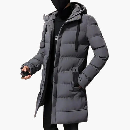 Cappotto invernale uomo stile lungo urbano con cappuccio - Moda casual e calda