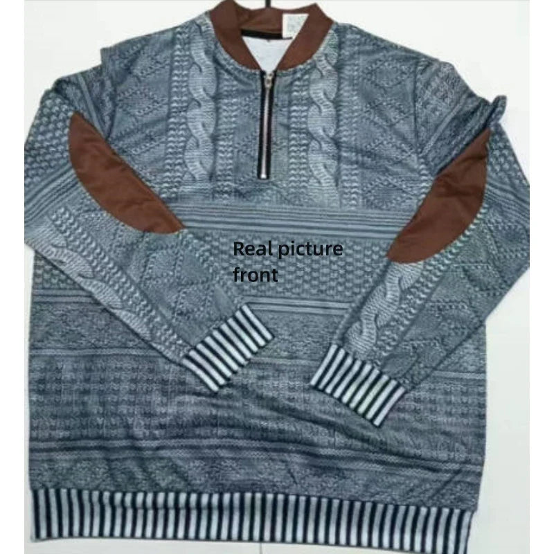 Herren-Sweatshirt mit halbem Reißverschluss im trendigen Herbst-/Winterstil – warmer, lässiger Stehkragenpullover