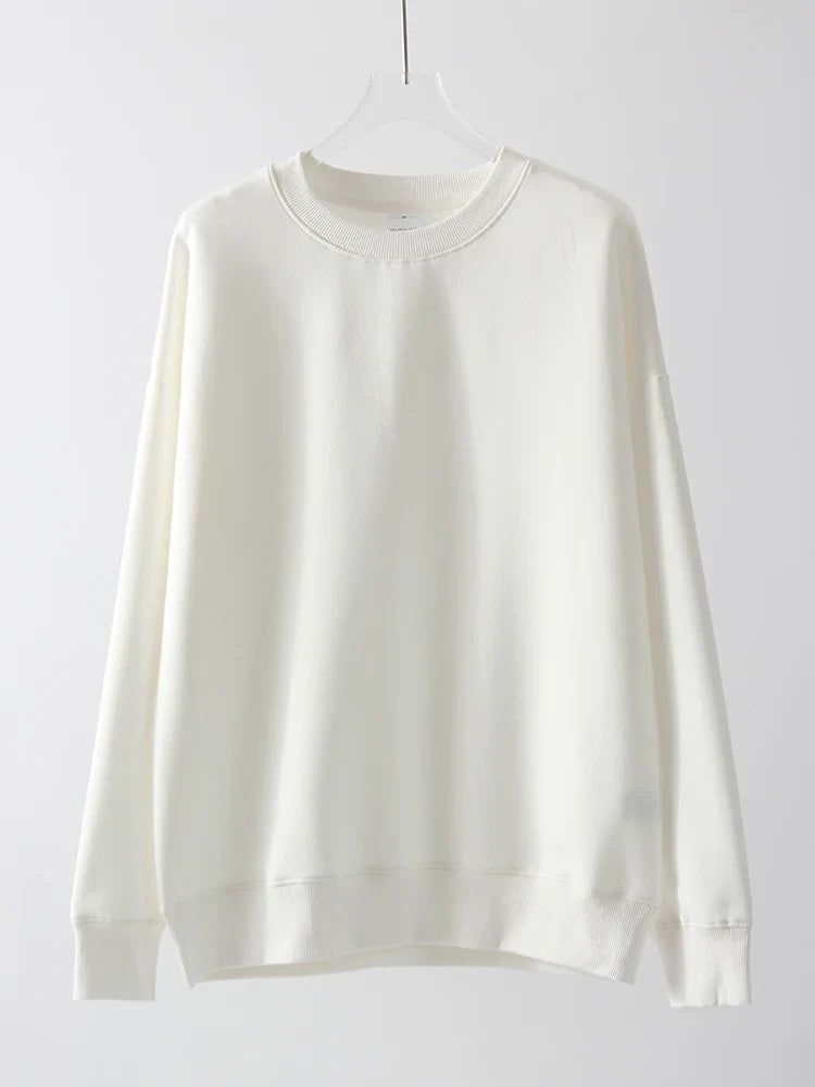 Sweat-shirt basique col rond à manches longues pour homme ou femme