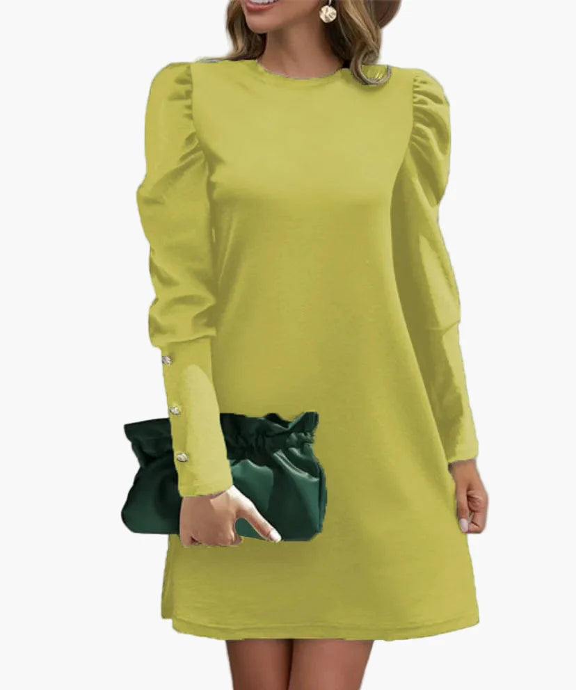 Robe élégante à manches longues bouffantes pour femme – Style chic pour occasions spéciales