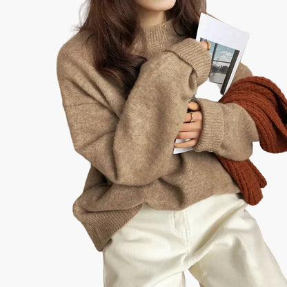 Oversized retrotröja för kvinnor, avslappnad och trendig look, perfekt för höst och vinter
