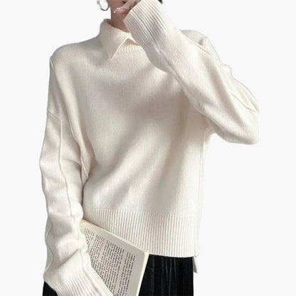 Damtröja med skjortkrage, elegant och avslappnad stil för kontor eller utekväll