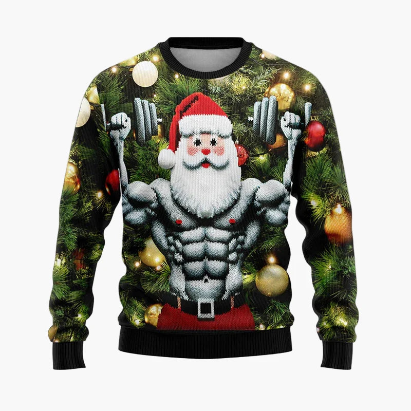 Kersttrui voor heren in feestelijke stedelijke stijl met hiphop Kerstman – Ideaal voor avonden en feesten