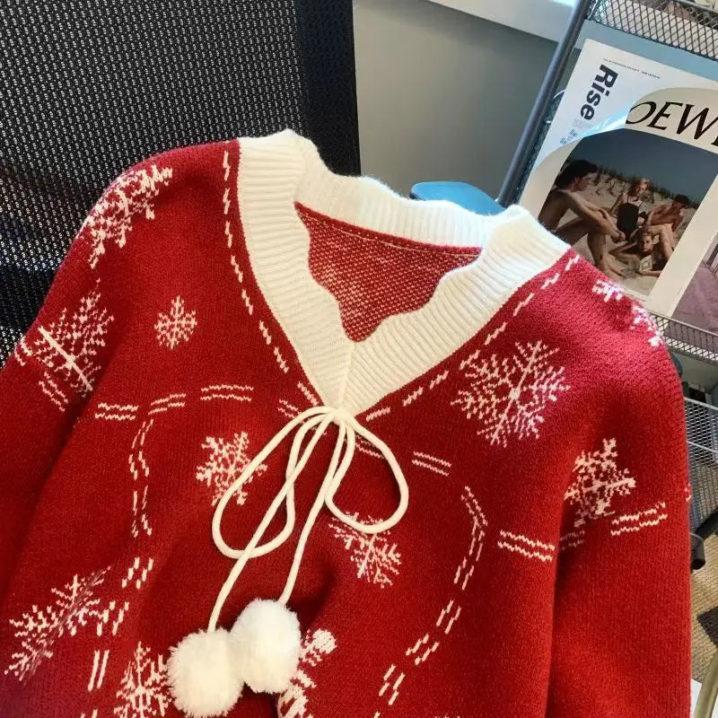 Cardigan Donna Stile Inverno Natale Motivi Fiocchi di Neve – Ideale per le Feste e l'Inverno