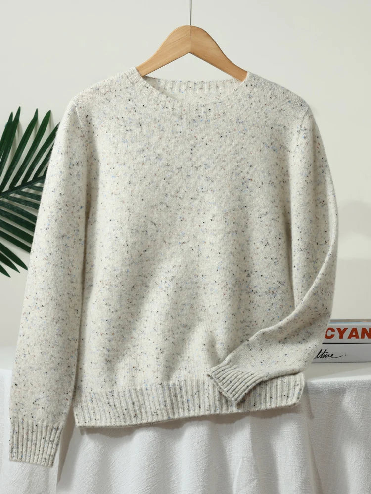 Maglione maculato a maniche lunghe con collo rotondo da uomo o da donna